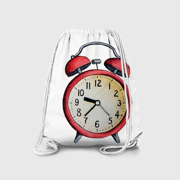 Рюкзак «Красный будильник, часы, время»