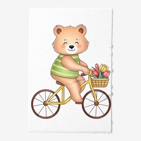 Полотенце «Мишка на велосипеде (8 марта)»