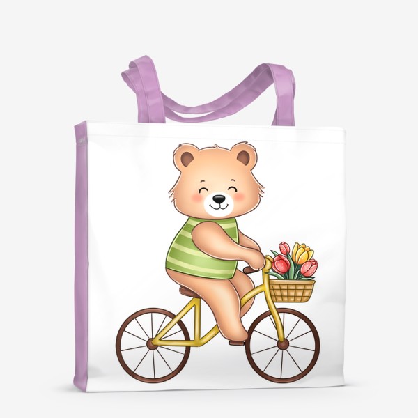 Сумка-шоппер «Мишка на велосипеде (8 марта)»