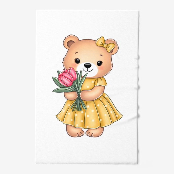 Полотенце «Медведица с тюльпанами»