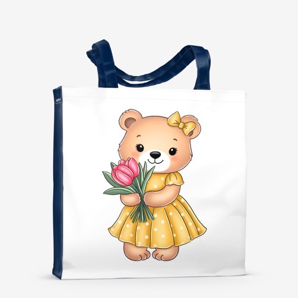 Сумка-шоппер «Медведица с тюльпанами»