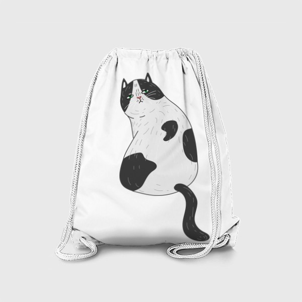 Рюкзак «Жирненький недовольный котик, милые живитные, смешной пятнистый кот в подарок»