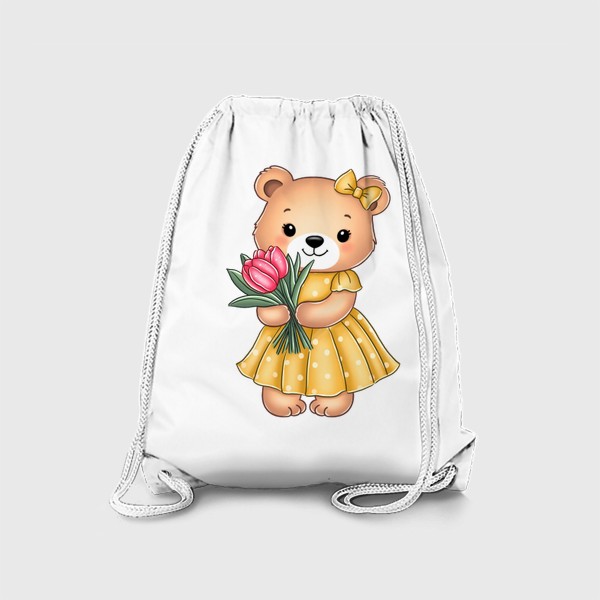 Рюкзак «Медведица с тюльпанами»
