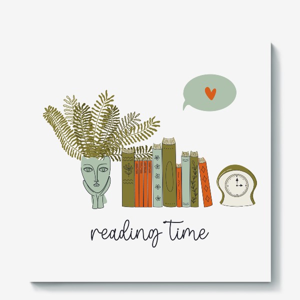 Холст «Reading time. Книги, уютный дом.»