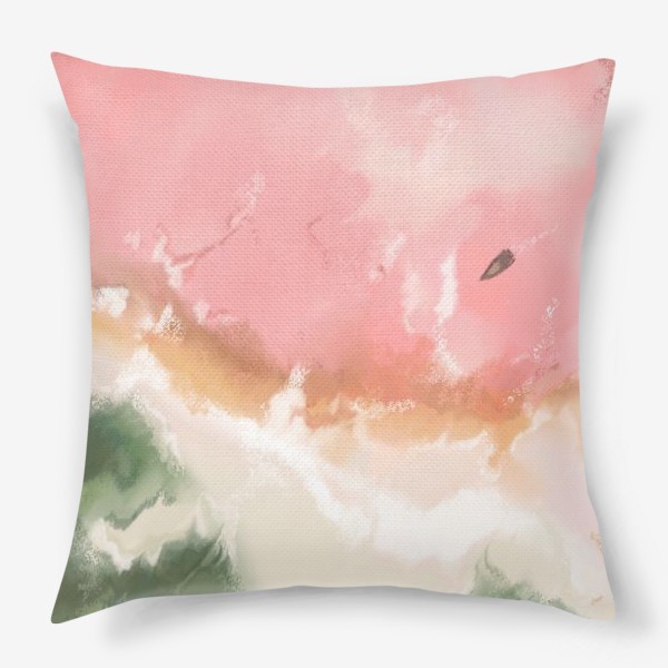 Подушка «Пляж с розовым морем »