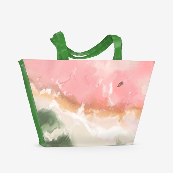 Пляжная сумка «Пляж с розовым морем »
