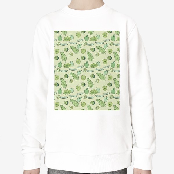 Свитшот «Огурцы, яблоки, салатные листья, киви и лаймы.»