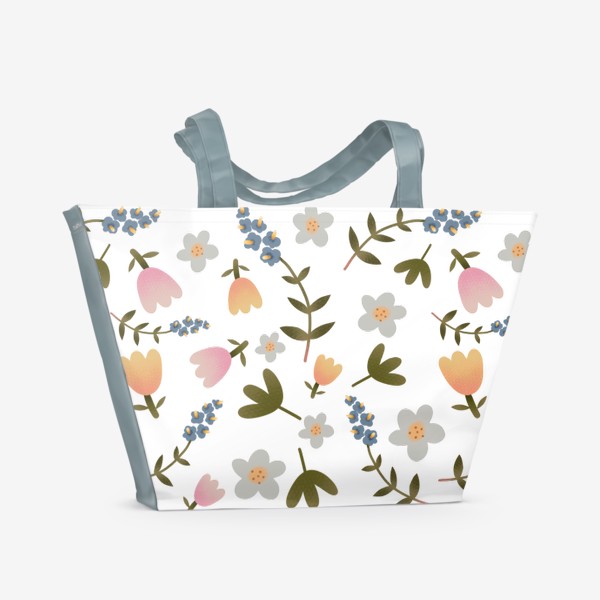 Пляжная сумка «Цветы паттерн»