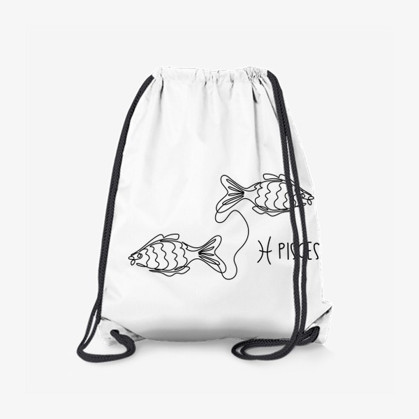 Рюкзак «Рыбы. Знак зодиака рыбы в стиле лайн арт.»