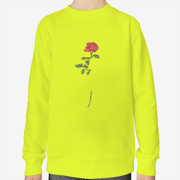 Свитшот «Роза красная одной линией, в стиле лайн арт, минимализм»