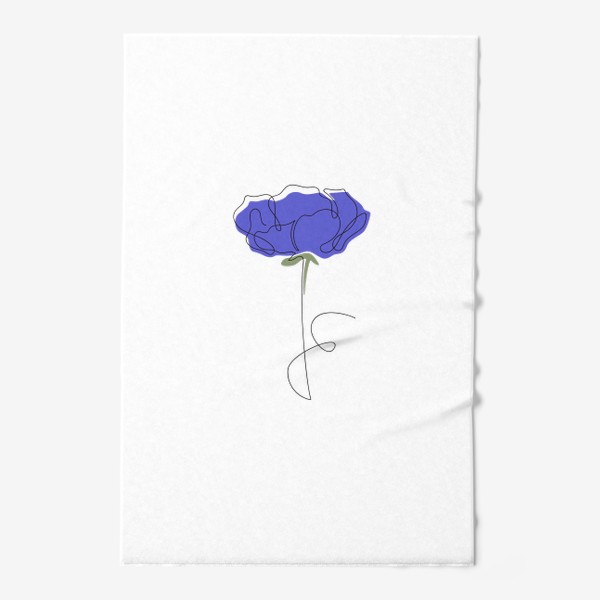 Полотенце «Фиолетовый красивый цветок одной линией, в стиле лайн арт, минимализм, просто»