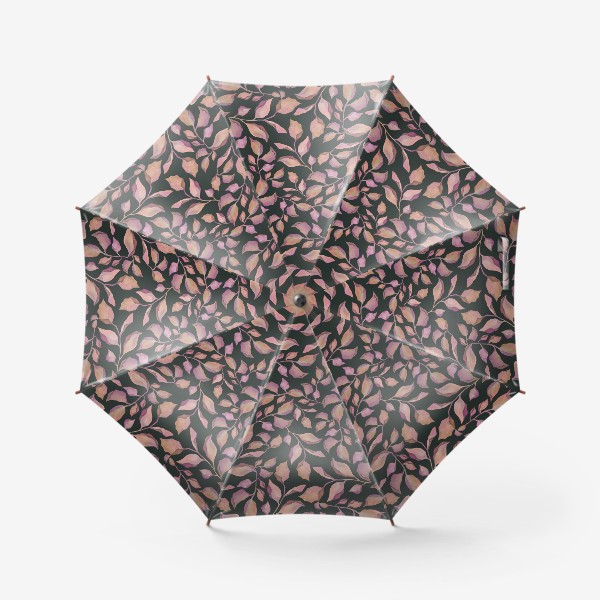 Зонт «Розовый цветочный узор на темном фоне»
