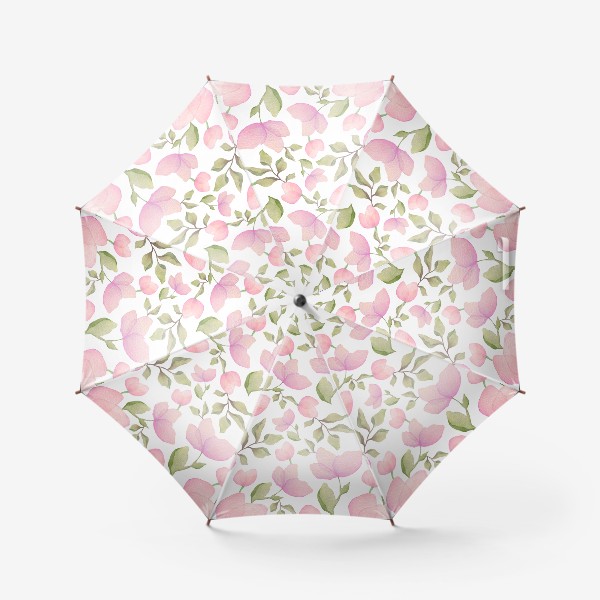 Зонт &laquo;Нежный акварельный принт с розовыми цветами&raquo;