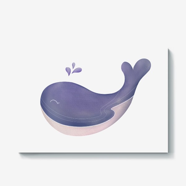 Холст «Милый мультяшний кит»