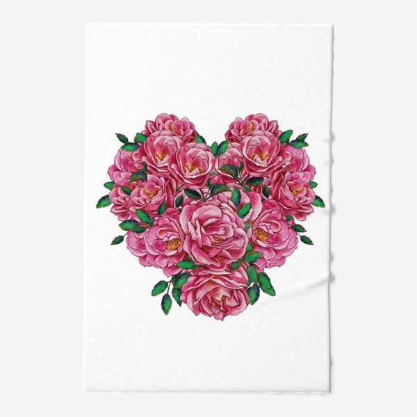 Полотенце «сердце из роз»