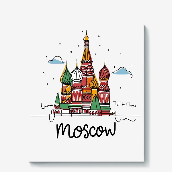 Холст «Москва акварельная»