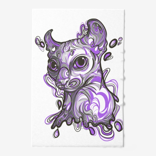 Полотенце «Кот фиолетовый»
