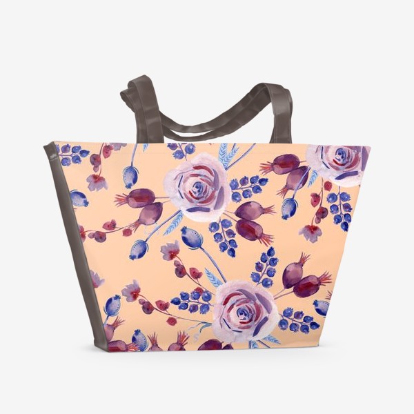 Пляжная сумка «Цветы и ягоды»