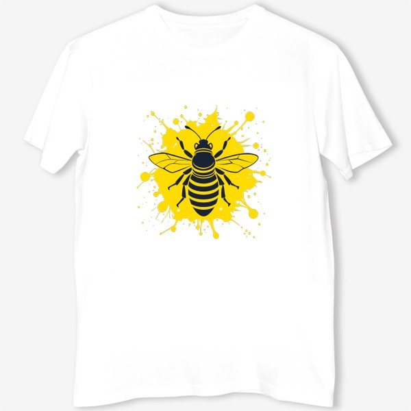 Футболка «Силуэт пчелы на жёлтом фоне»