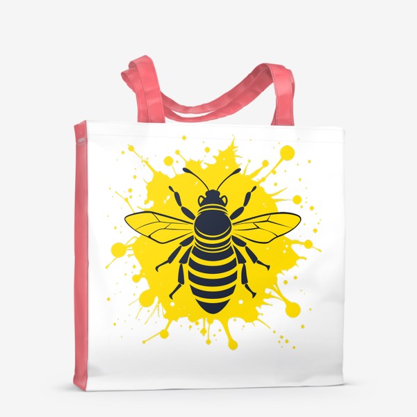 Сумка-шоппер «Силуэт пчелы на жёлтом фоне»
