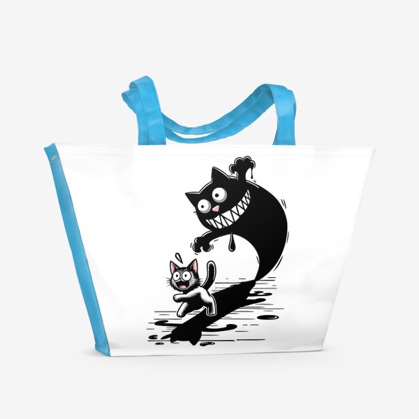 Пляжная сумка «Забавное кошачье преследование»