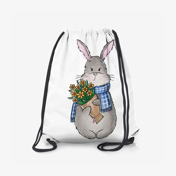 Рюкзак «Кролик с букетом цветов»