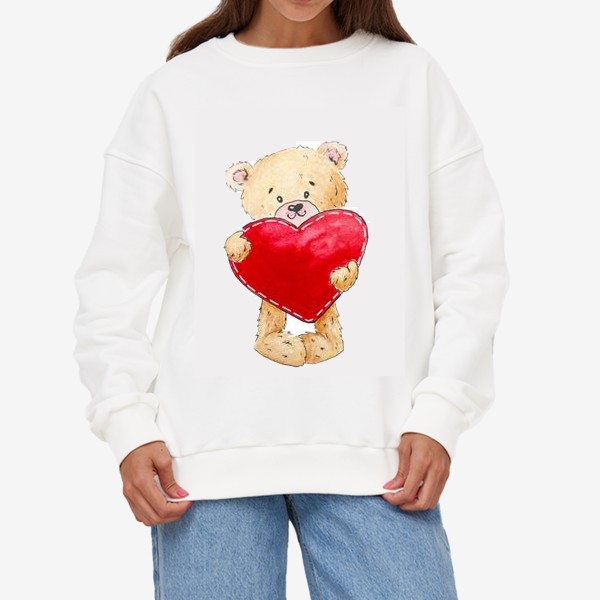 Свитшот «Медвежонок с красным сердцем. Любовь»