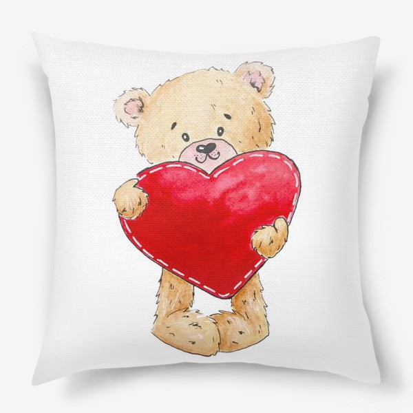 Подушка «Медвежонок с красным сердцем. Любовь»