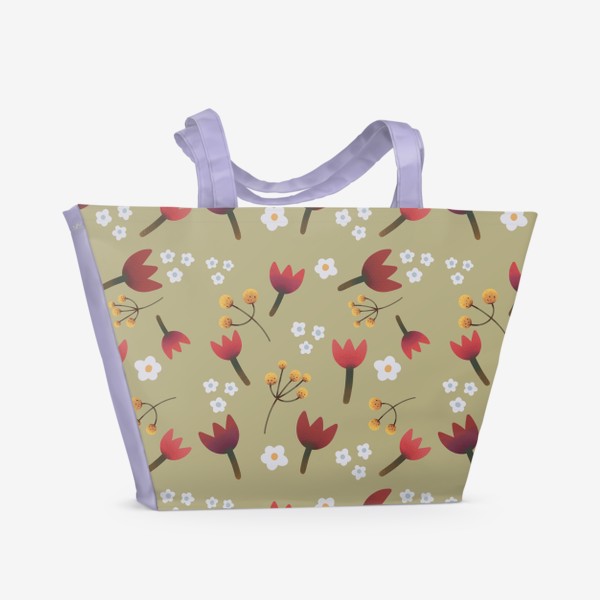 Пляжная сумка «Цветы паттерн №7»