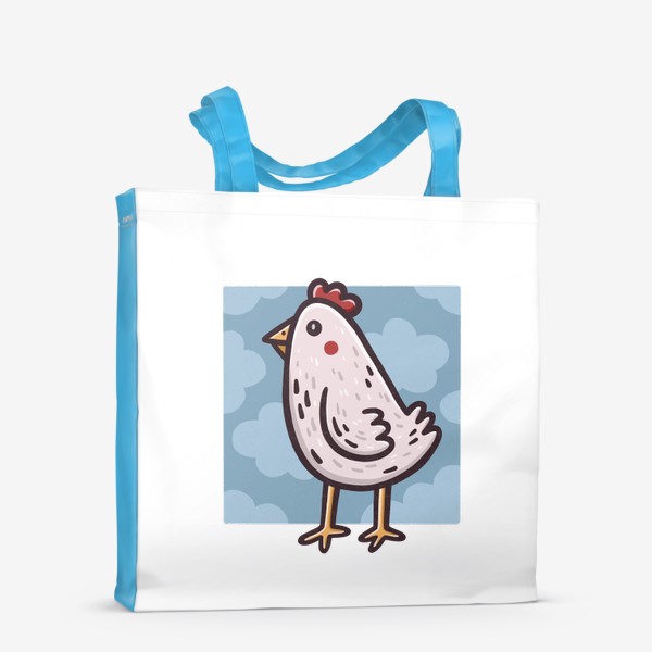 Сумка-шоппер «Милая курица на фоне неба»