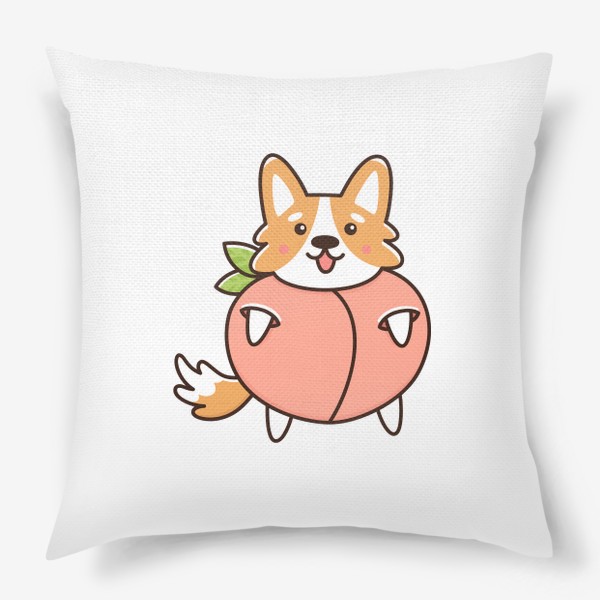 Подушка «Милая собачка кориги персик в каваи стиле»