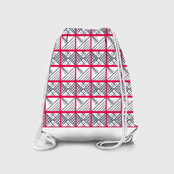 Рюкзак «Красные полосы по мотивам мезенской росписи»