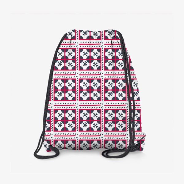 Рюкзак «красные полосы по мотивам мезенской росписи»