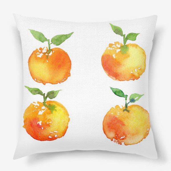Подушка «Акварельные мандарины»