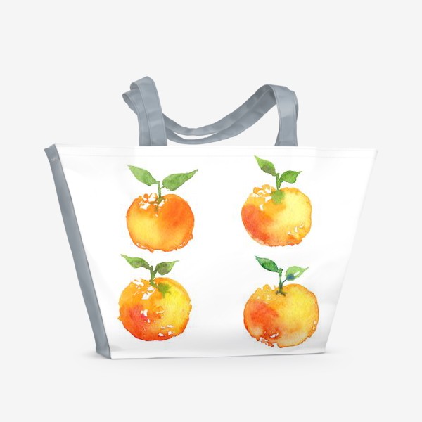 Пляжная сумка «Акварельные мандарины»