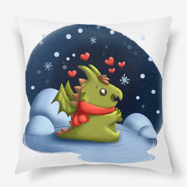 Подушка «Дракон любит снег»