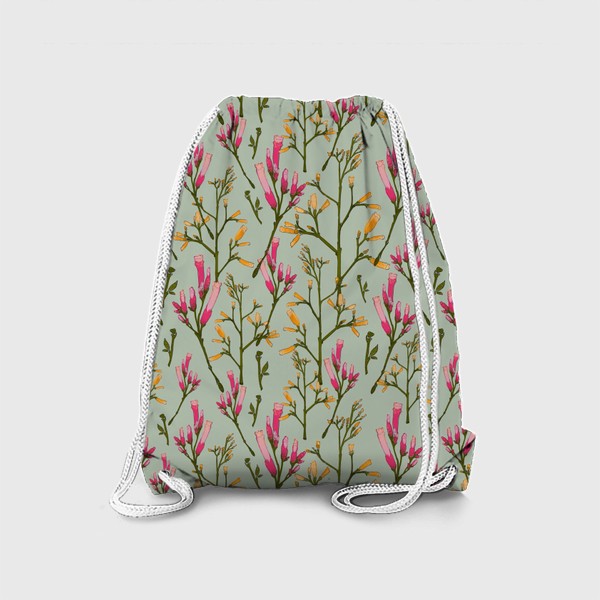 Рюкзак «Цветочный паттерн с желтыми и розовыми цветами »