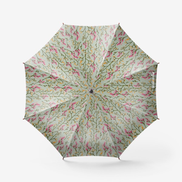 Зонт &laquo;Цветочный паттерн с желтыми и розовыми цветами &raquo;