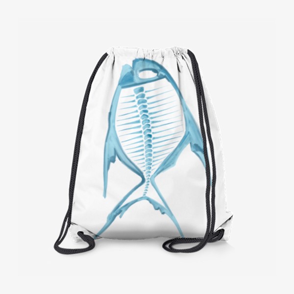 Рюкзак «Голубой скелет рыбы скетч »