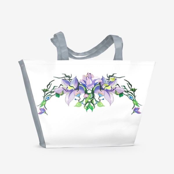Пляжная сумка «Цветочный фэнтези узор»