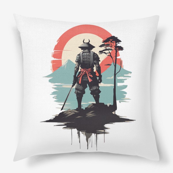 Подушка «Японский воин на закате»