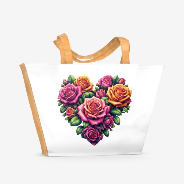 Пляжная сумка «Сердце из роз»