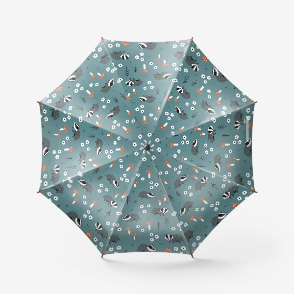 Зонт «Барсуки в лесу»