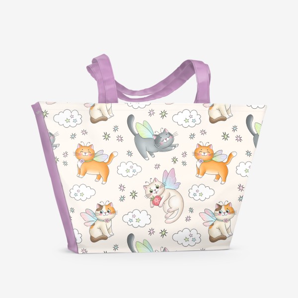 Пляжная сумка «Котики феи»