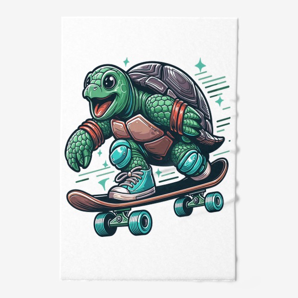 Полотенце «Черепаха на скейтборде»