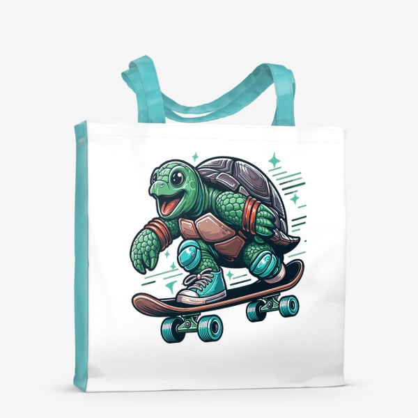 Сумка-шоппер «Черепаха на скейтборде»