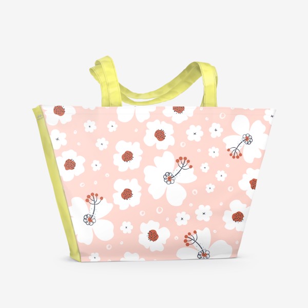 Пляжная сумка «Цветочный узор. Весенний паттерн»