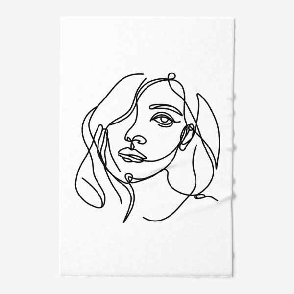 Полотенце «Контурный рисунок лица девушки»