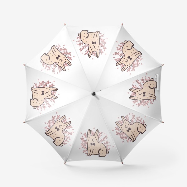 Зонт «Забавный заяц в наивном стиле. Веточки. Набросок. Скетч»