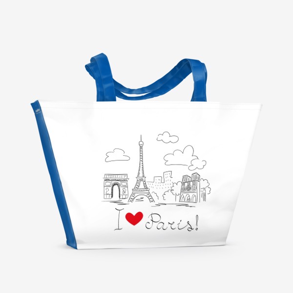 Пляжная сумка &laquo;Я люблю Париж&raquo;